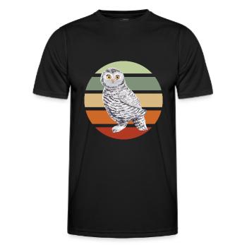 EuleEule Uhu Tier Waldtier Steinkauz Schleiereulen - Männer Funktions-T-Shirt - Schwarz - Vorne - AI Model Male 178 dark (178cm)