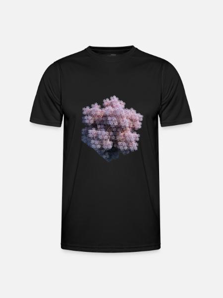 Fractales blanches - T-shirt sport Homme - noir