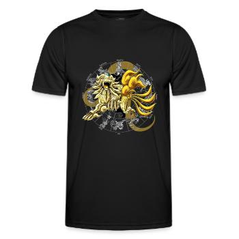 Armure Divine du Lion Zodiaque - T-shirt sport Homme - noir - Devant - AI Model Male 178 dark (178cm)
