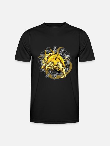 Armure Divine du Zodiaque Taureau - T-shirt sport Homme - noir