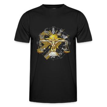 Armure Divine du Zodiaque balance - T-shirt sport Homme - noir - Devant - AI Model Male 178 dark (178cm)