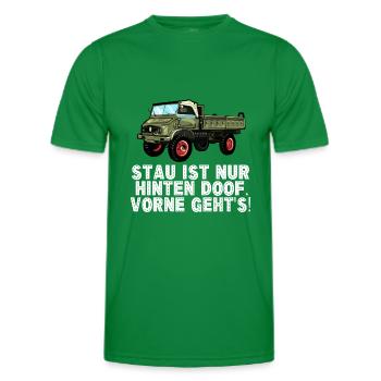 Stau ist nur hinten doof, vorne geht's! - Unimog - Männer Funktions-T-Shirt - Kelly Green - Vorne - AI Model Male 178 dark (178cm)