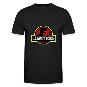 Code hérité - T-shirt sport Homme - noir - Devant - AI Model Male 178 dark (178cm)