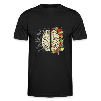 Mathématiques du cerveau - T-shirt sport Homme - noir - Devant - AI Model Male 178 dark (178cm)