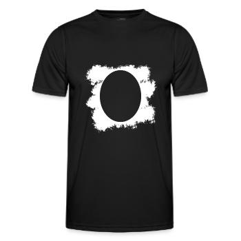 Fond blanc avec décoration de forme ovale - T-shirt sport Homme - noir - Devant - AI Model Male 178 dark (178cm)