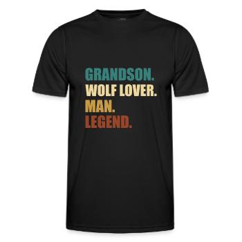 Wolf Grandson Legend - Men's Functional T-Shirt - black - Front - AI Model Male 178 dark (178cm)