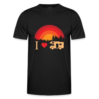 I love camping - Men's Functional T-Shirt - black - Front - AI Model Male 178 dark (178cm)