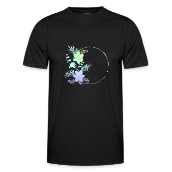 Circular frame flowers ornaments - Men's Functional T-Shirt - black - Front - AI Model Male 178 dark (178cm)