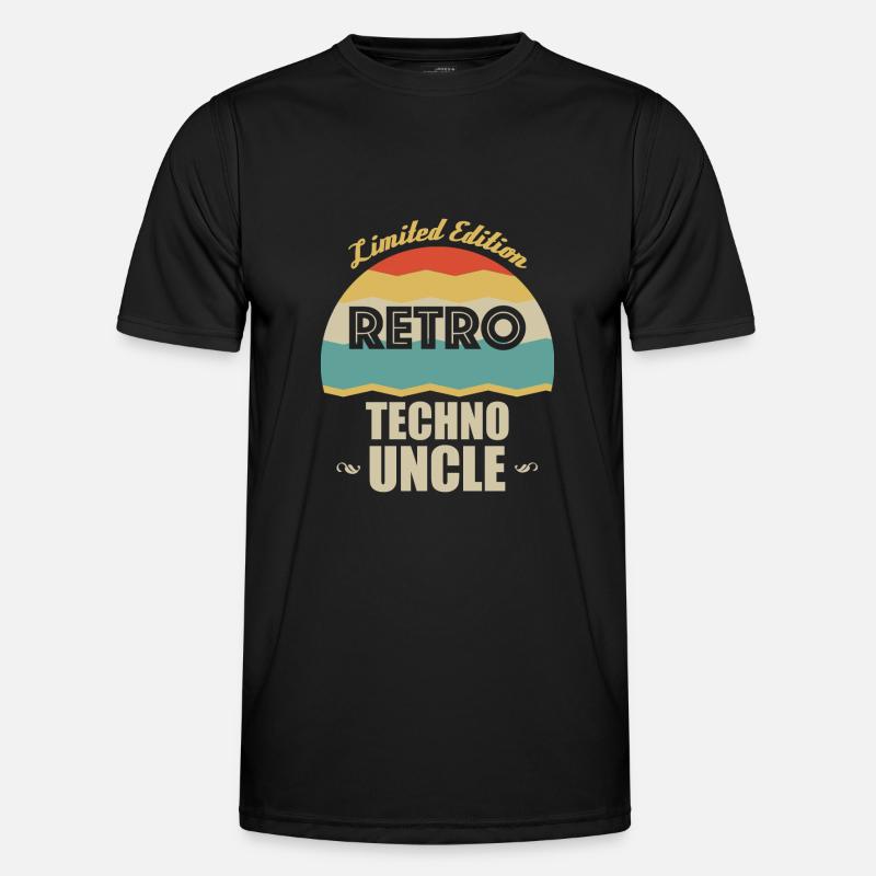 Retro Techno Onkel - Männer Funktions-T-Shirt - Schwarz