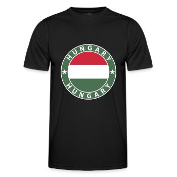 Ungarn - Männer Funktions-T-Shirt - Schwarz - Vorne - AI Model Male 178 dark (178cm)