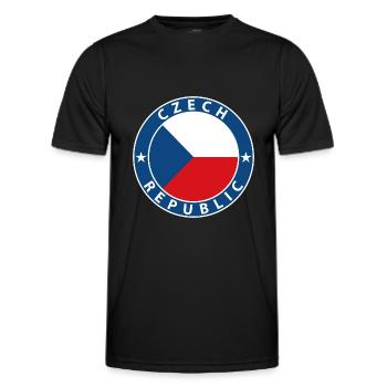 Tchéquie - T-shirt sport Homme - noir - Devant - AI Model Male 178 dark (178cm)