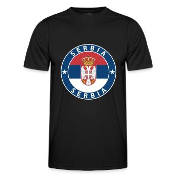 Serbia - Men's Functional T-Shirt - black - Front - AI Model Male 178 dark (178cm)