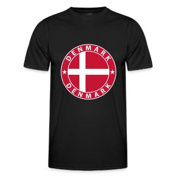 Denmark - Men's Functional T-Shirt - black - Front - AI Model Male 178 dark (178cm)