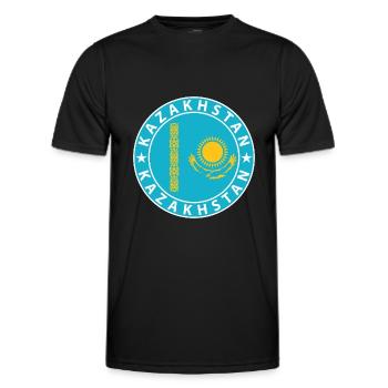 Kasachstan - Männer Funktions-T-Shirt - Schwarz - Vorne - AI Model Male 178 dark (178cm)