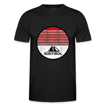 BEAU LOGO DES MONTAGNES ET DU TYROL DU SUD - T-shirt sport Homme - noir - Devant - AI Model Male 178 dark (178cm)