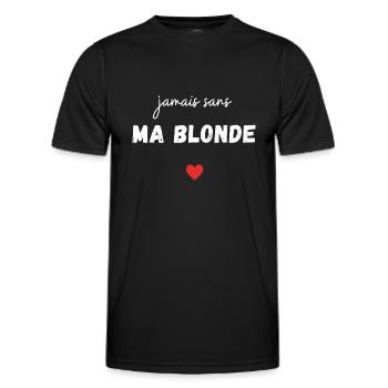 jamais sans ma blonde t-shirt assorti couple - T-shirt sport Homme - noir - Devant - AI Model Male 178 dark (178cm)