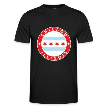 Chicago - T-shirt sport Homme - noir - Devant - AI Model Male 178 dark (178cm)