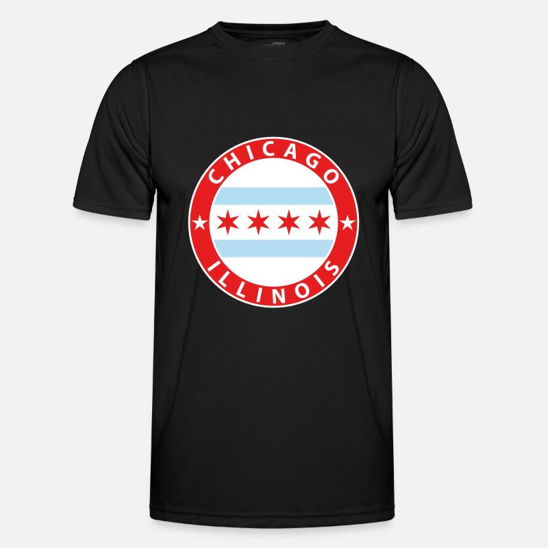 Chicago - Männer Funktions-T-Shirt - Schwarz