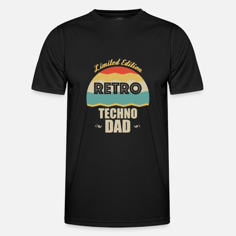 Retro Techno Father - Men's Functional T-Shirt - black
