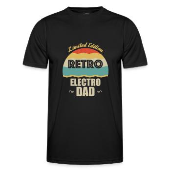 Rétro Electro Père - T-shirt sport Homme - noir - Devant - AI Model Male 178 dark (178cm)