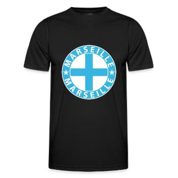 Marseille - T-shirt sport Homme - noir - Devant - AI Model Male 178 dark (178cm)
