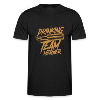 Drinking Team Member Beer Bottle - Men's Functional T-Shirt - black - Front - AI Model Male 178 dark (178cm)