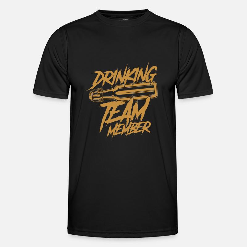 Drinking Team Member Bierflasche - Männer Funktions-T-Shirt - Schwarz