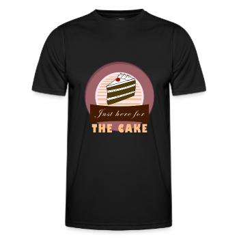 juste ici pour le gâteau - T-shirt sport Homme - noir - Devant - AI Model Male 178 dark (178cm)