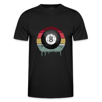 Billard 8-Ball Rétro - T-shirt sport Homme - noir - Devant - AI Model Male 178 dark (178cm)
