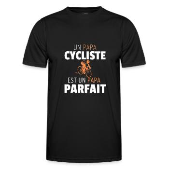 UN PAPA CYCLISTE EST UN PAPA PARFAIT - T-shirt sport Homme - noir - Devant - AI Model Male 178 dark (178cm)