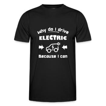 J’adore les voitures électriques - T-shirt sport Homme - noir - Devant - AI Model Male 178 dark (178cm)