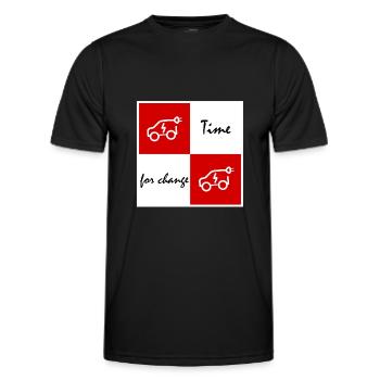 Time for electric - Men's Functional T-Shirt - black - Front - AI Model Male 178 dark (178cm)