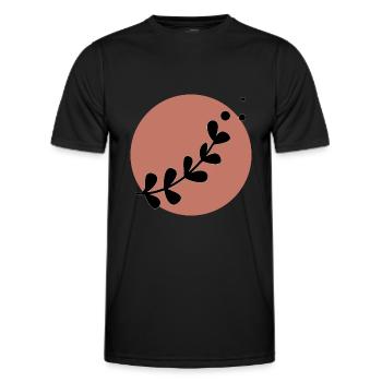 Plante minimale été couleur tendance - T-shirt sport Homme - noir - Devant - AI Model Male 178 dark (178cm)