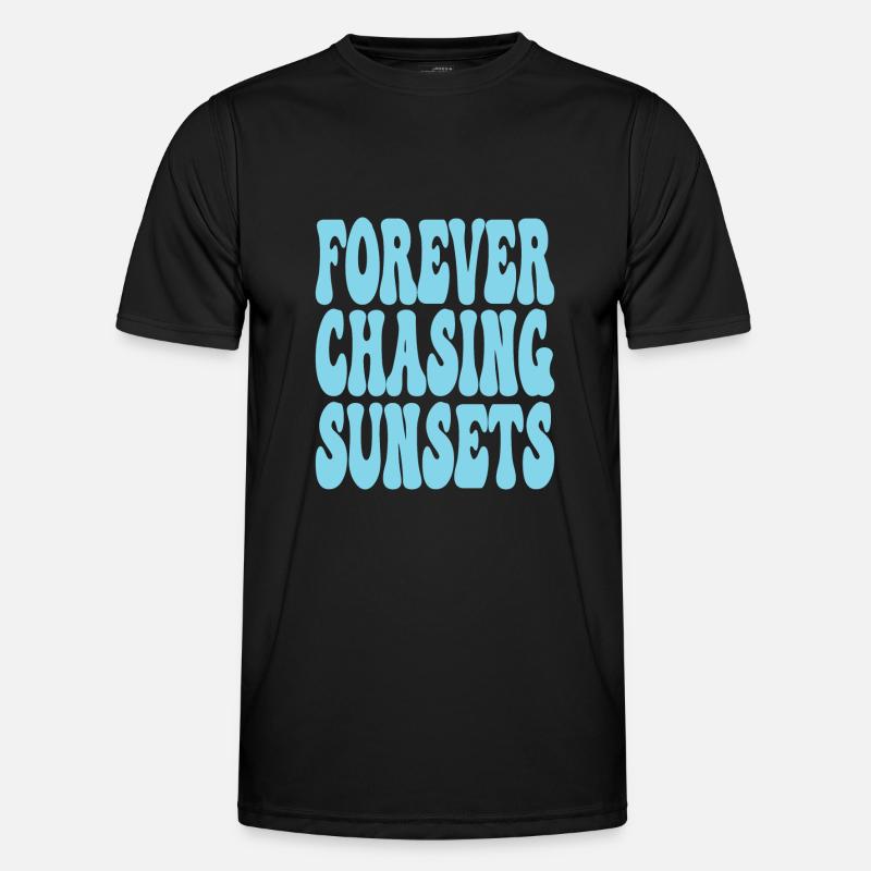 FOREVER CHASING SUNSETS - Männer Funktions-T-Shirt - Schwarz