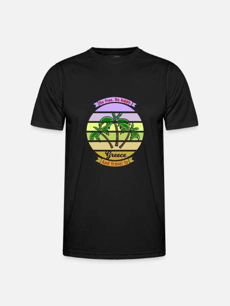 Vacances en Grèce - T-shirt sport Homme - noir