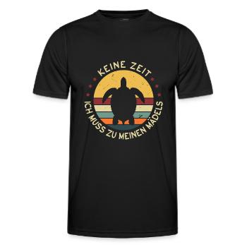 Keine Zeit Ich Muss Zu Meinen Mädels Schildkröte - Männer Funktions-T-Shirt - Schwarz - Vorne - AI Model Male 178 dark (178cm)