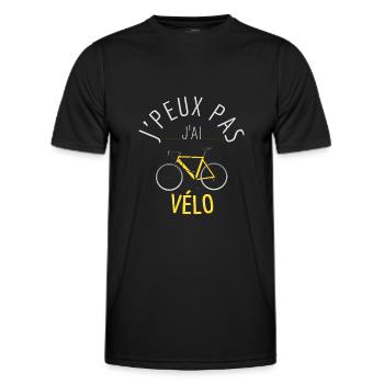 J'Peux Pas J'Ai Vélo - T-shirt sport Homme - noir - Devant - AI Model Male 178 dark (178cm)
