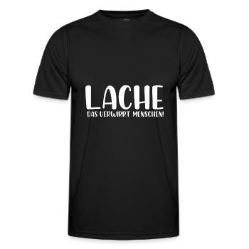 Lache das verwirrt Menschen - Männer Funktions-T-Shirt - Schwarz - Vorne - AI Model Male 178 dark (178cm)