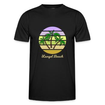 Langel Vacances à la plage - T-shirt sport Homme - noir - Devant - AI Model Male 178 dark (178cm)