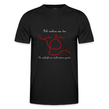 Ich verliere nie den roten Faden Spruch - Männer Funktions-T-Shirt - Schwarz - Vorne - AI Model Male 178 dark (178cm)