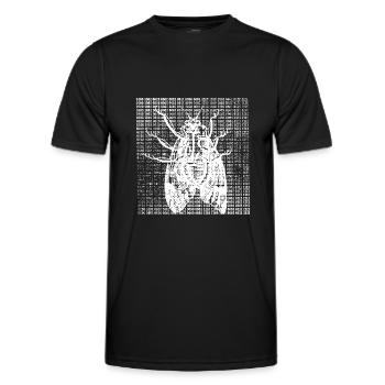 White digital moth - Men's Functional T-Shirt - black - Front - AI Model Male 178 dark (178cm)
