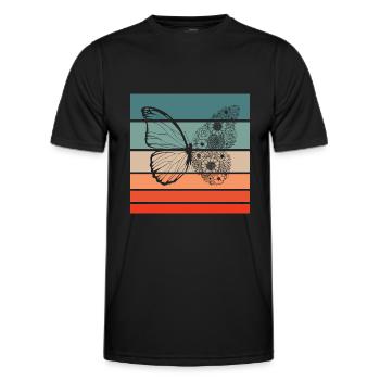 Papillon Retro Style Vintage - T-shirt sport Homme - noir - Devant - AI Model Male 178 dark (178cm)