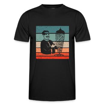 Doner Kebab Retro Style Vintage - T-shirt sport Homme - noir - Devant - AI Model Male 178 dark (178cm)