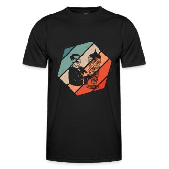 Doner Kebab Retro Style Vintage - T-shirt sport Homme - noir - Devant - AI Model Male 178 dark (178cm)