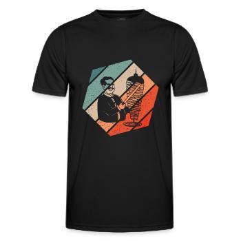 Doner Kebab Retro Style Vintage - T-shirt sport Homme - noir - Devant - AI Model Male 178 dark (178cm)
