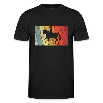 Dressage Dressage Rider Riding Horse - Men's Functional T-Shirt - black - Front - AI Model Male 178 dark (178cm)