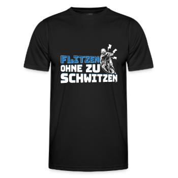 E-Bike Elektrofahrrad Flitzen ohne zu schwitzen - Männer Funktions-T-Shirt - Schwarz - Vorne - AI Model Male 178 dark (178cm)