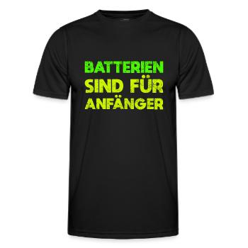 Batterien Sind Für Anfänger - Männer Funktions-T-Shirt - Schwarz - Vorne - AI Model Male 178 dark (178cm)