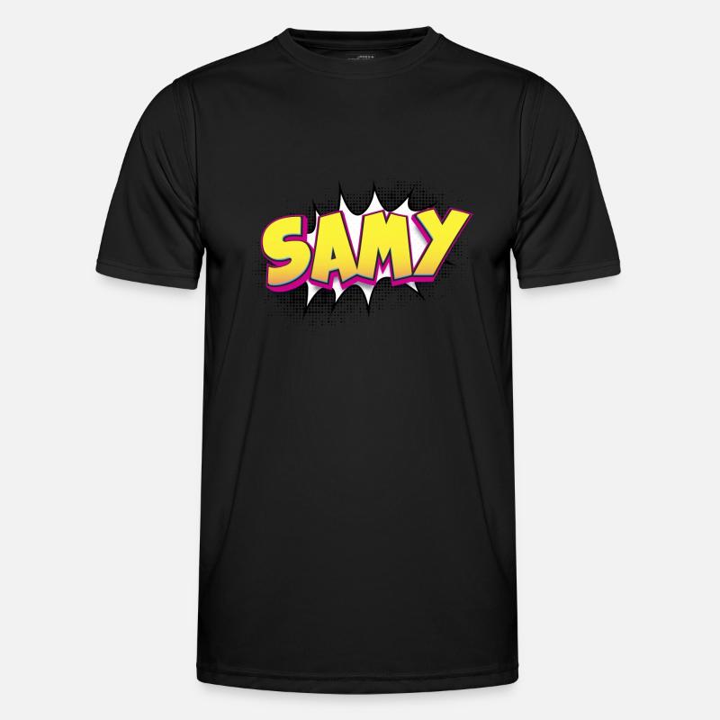 Samy Benutzerdefinierter Name Comic-Buch-Stil Pop-Art, Samy Männer Funktions-T-Shirt