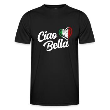Damen Ciao Bella Italienisch Hallo schönes Geschenk - Männer Funktions-T-Shirt - Schwarz - Vorne - AI Model Male 178 dark (178cm)
